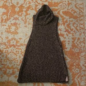 Free People Valentina Sleeveless Chunky Knit Sweater Dress- Brown Size: XS